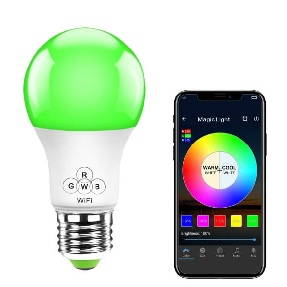 SS WFB RGBW 4.5W A19 A60 smart led bulb wifi color changing1