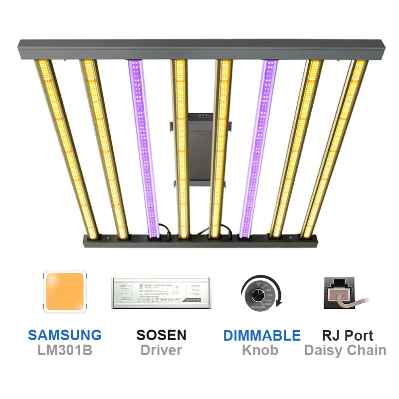 SS6400 Full Spectrum App Controlled Dimmable Led Grow Lights 640W Bars Samsung LED Lm301b