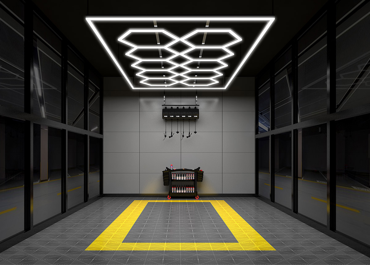 Hexagon Garage Lights | LED Ceiling Grid